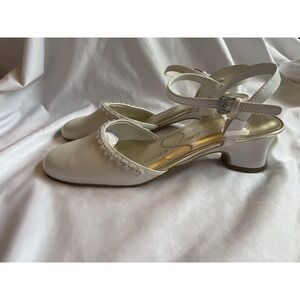 Girl's Jessica Simpson White Ivory Formal Flower Girl Heels Shoes Missy Size 4